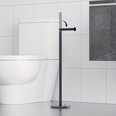 Soporte para papel higiénico de 4 rollos, organizador de baño plegable y autoadhesivo, construcción duradera de hierro para ahorrar espacio (blanco), almacenamiento de papel higiénico, acabado metálico elegante, soporte resistente