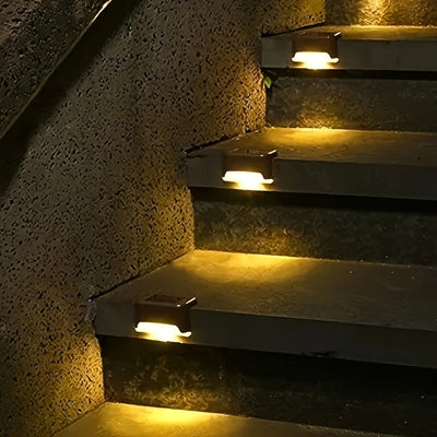 16 luces solares para exteriores - Luces LED solares para escaleras, barandales, patios y caminos, con batería de níquel, control de cadena, eficiencia energética, iluminación exterior moderna y duradera