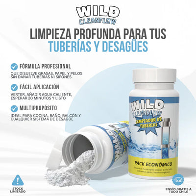Destapa cañeria Wild Cleanflow™ - Desatasca sin esfuerzo. Limpia desde la raíz