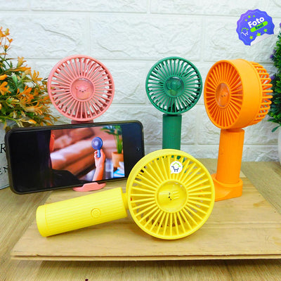Mini Ventilador De Mano Recargable Soporte Base Celular SQ321