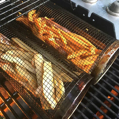 Cesta de parrilla cilíndrica