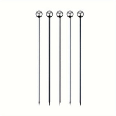 5/10/15/20/40, Palillos para cócteles, Palillos de acero inoxidable para martinis, Brochetas de metal reutilizables para aceitunas aperitivos Bloody Mary Brandied, Palillos de metal para aceitunas aperitivos frutas