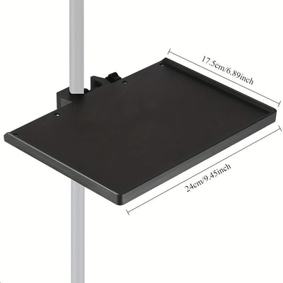 Bandeja Multifuncional para Micrófono de ABS Negro con Abrazaderas Ajustables y Soporte de Trípode Resistente para Transmisiones en Vivo, Karaoke y Grabación - Bandeja Duradera para Tarjeta de Sonido para Organización de Equipo Profesional, Micrófono par