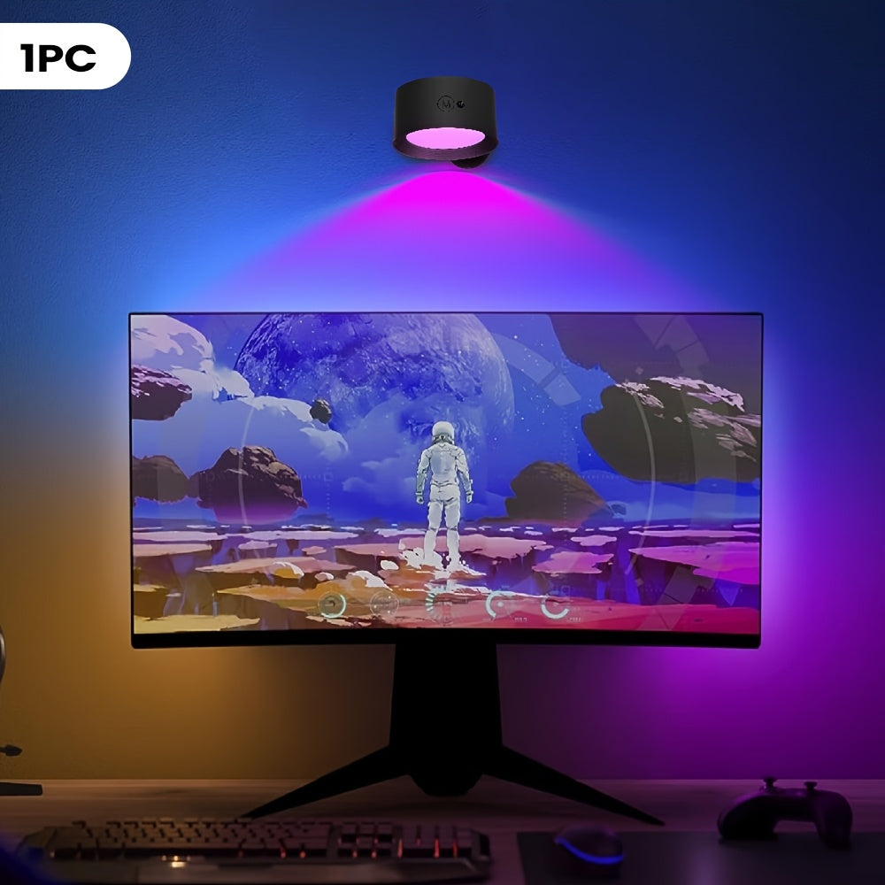 Iluminación escénica LED RGB GVTCO, 14 colores cambiantes y regulables, control remoto y táctil, alimentación por USB, batería de 1200mAh, temporizador, modos de iluminación degradado/parpadeo, ideal para dormitorio, sala, pasillo