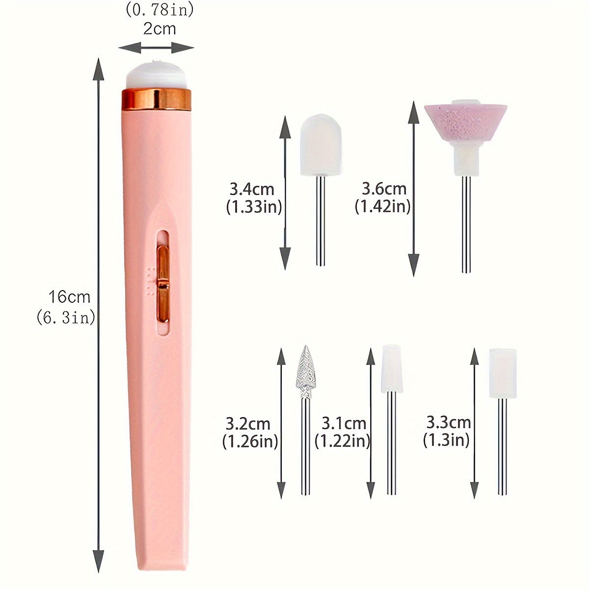 1 perforadora eléctrica recargable con 5 juegos de perforadoras, herramienta pequeña para eliminar uñas, juego de perforadoras profesionales, adecuado para uñas de gel y salones en casa, herramientas portátiles para manicura y pedicura.
