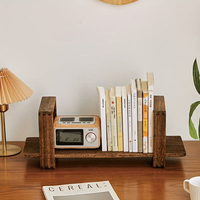 Estantería de Madera Ajustable y Extraíble - Organizador de Escritorio Compacto para Ahorrar Espacio para Libros, Revistas, Oficina y Decoración del Hogar - Sin Montaje Necesario, Decoraciones de Estanterías, Estantes Utilitarios