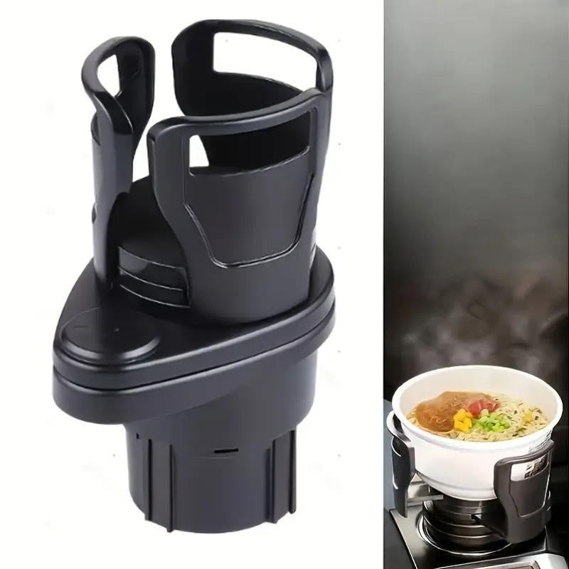 Soporte de vaso para coche 2 en 1, expansible, adecuado para la mayoría de los coches con soporte de vaso giratorio de 360° y extendible, incluye almohadilla amortiguadora resistente a los golpes para un diseño estable de vaso | Estructura sólida, soport