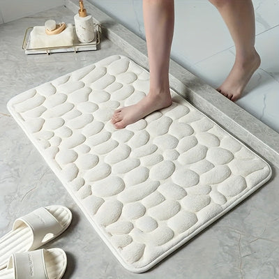 Alfombra de baño de felpa coral tejida plana, suave, de perfil bajo, con respaldo antideslizante de PVC, lavable a máquina, rectangular, 450 gramos por metro cuadrado: una alfombra de baño súper suave y absorbente para comodidad y estilo