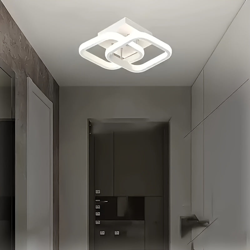 Luz de Techo LED Moderna con Brillo Ajustable - 3 Modos de Color, Diseño Semi-Incrustado, Acabado Metálico Elegante - Ideal para Áreas de Comedor, Oficinas, Cafeterías, Salas de Estar, Dormitorios, Cocinas y Aulas - Instalación Con Cableado, 110V-240V