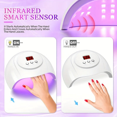 Secador de Uñas LED 24 Luces, Máquina Recargable USB para Gel, Kit Profesional de Manicura, Apto para Todos los Tipos de Gels y Cuidado de Pies