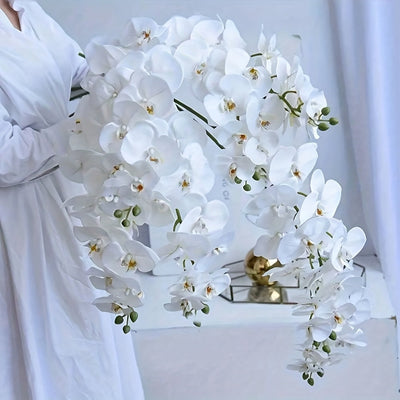 Conjunto Elegante de 6 Guirnaldas de Orquídeas Artificiales - Orquídeas Mariposa para Decoración del Hogar y Bodas, Regalo Perfecto para San Valentín, Día de la Madre, Navidad y Año Nuevo, Flor de Lan, Decoración de Patio