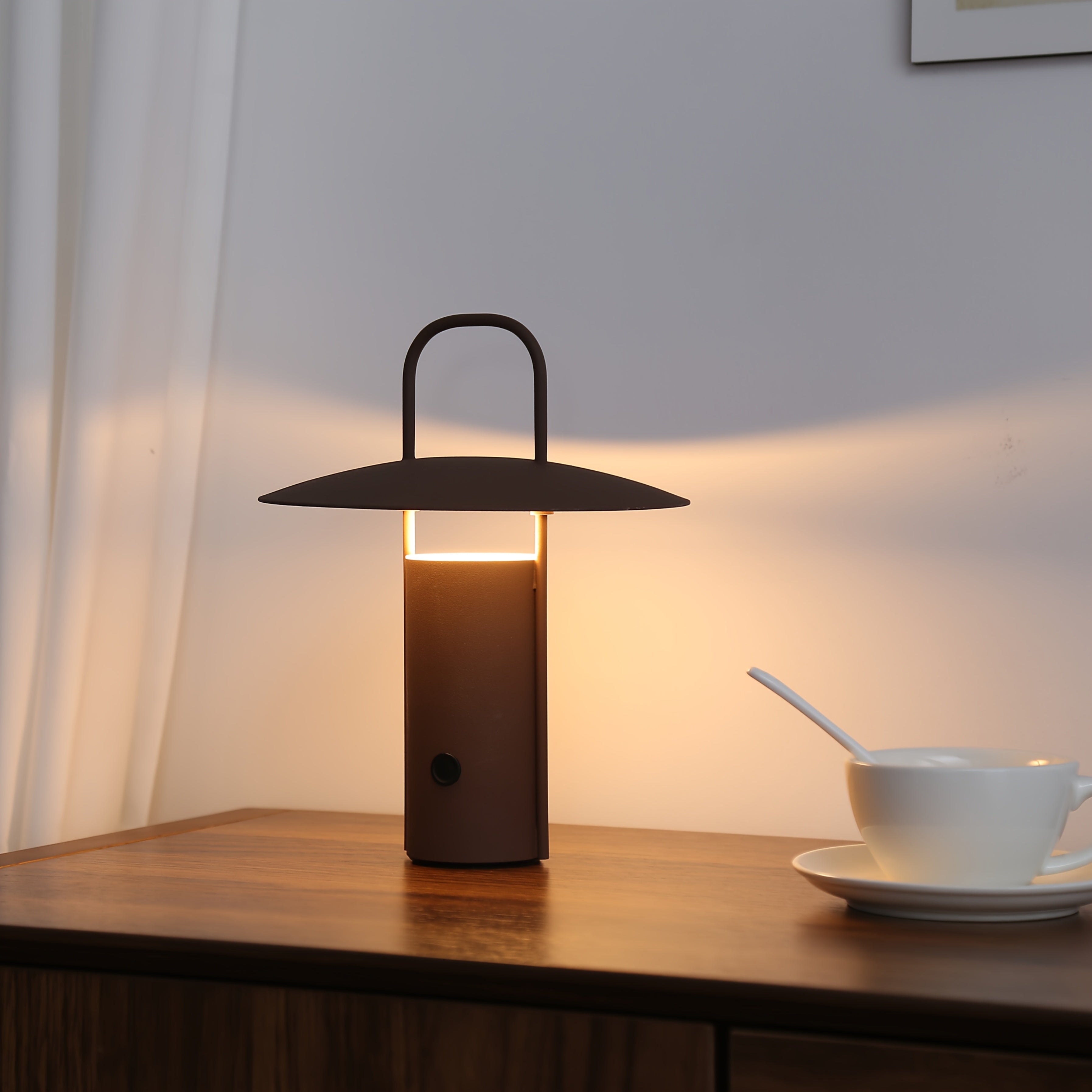 1pc Lámpara de Mesa Art Deco Recargable por USB, Luz Nocturna Portátil de Metal con Control Táctil de 2000mAh y Iluminación Ajustable para Dormitorio, Cafetería, Hotel, Restaurante - Acabado Mate, Tema Espacial, Color Sólido, Lámpara para Dormitorio
