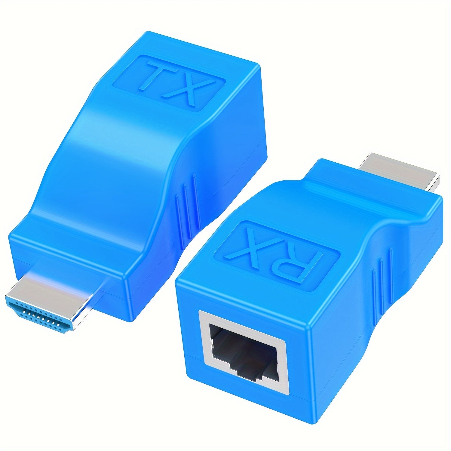 HDTV to RJ45 Ethernet Network Converter Extender Adapter, HDTV Over Cat6/Cat7/Cat8 Cable, Support Audio Video 1080P up to 29.87meter for HDTV, Computer, Set-Top Box, PS3/PS4, Projector, Monitor - USB Powered, Operating Voltage ≤36V