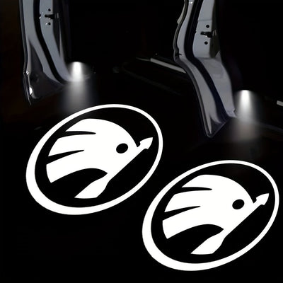 2/4pcs Luces LED de Bienvenida para Coche con Activación por Puerta - Sensores de Apertura Automática, Compatible con SKODA y la Mayoría de Vehículos, Sin Pilas Necesarias - Regalo Ideal para Cumpleaños, San Valentín, Día de la Madre/Padre, Halloween - D