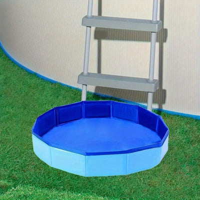 1pc Bañera Plegable Portátil Antideslizante de PVC para Pies, Diseño Moderno Azul, Ligera y Duradera, Ideal para Hogar y Viajes, Uso en Piscina o Casa, 4 Estaciones