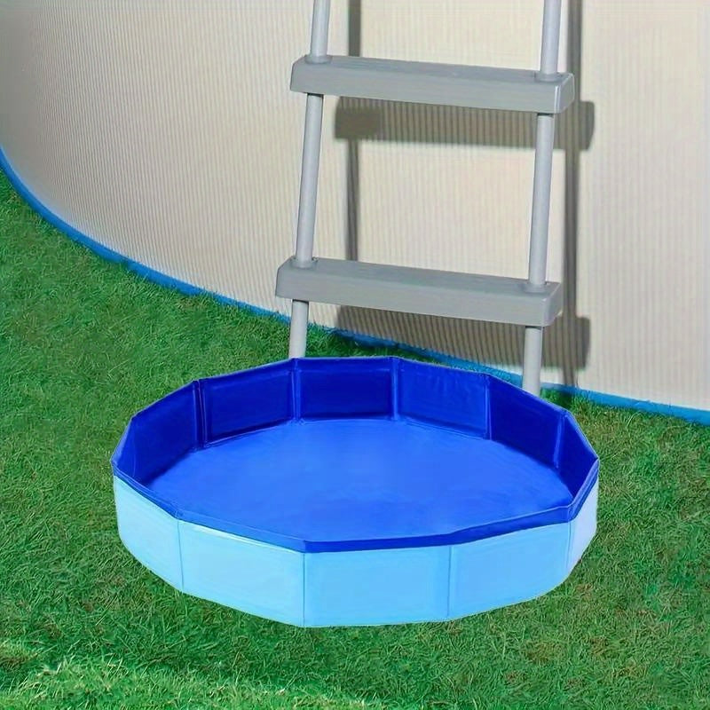 1pc Bañera Plegable Portátil Antideslizante de PVC para Pies, Diseño Moderno Azul, Ligera y Duradera, Ideal para Hogar y Viajes, Uso en Piscina o Casa, 4 Estaciones