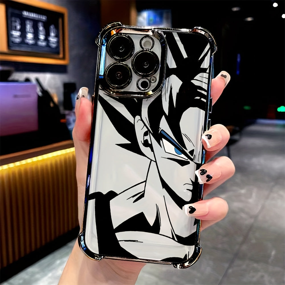 Funda para iPhone 16, 15, 14, 13, 12, 11 Pro Max, X, XR, XS Max, 8, 7 Plus con diseño de Super Saiyajin de anime, trasera transparente suave para protección contra caídas