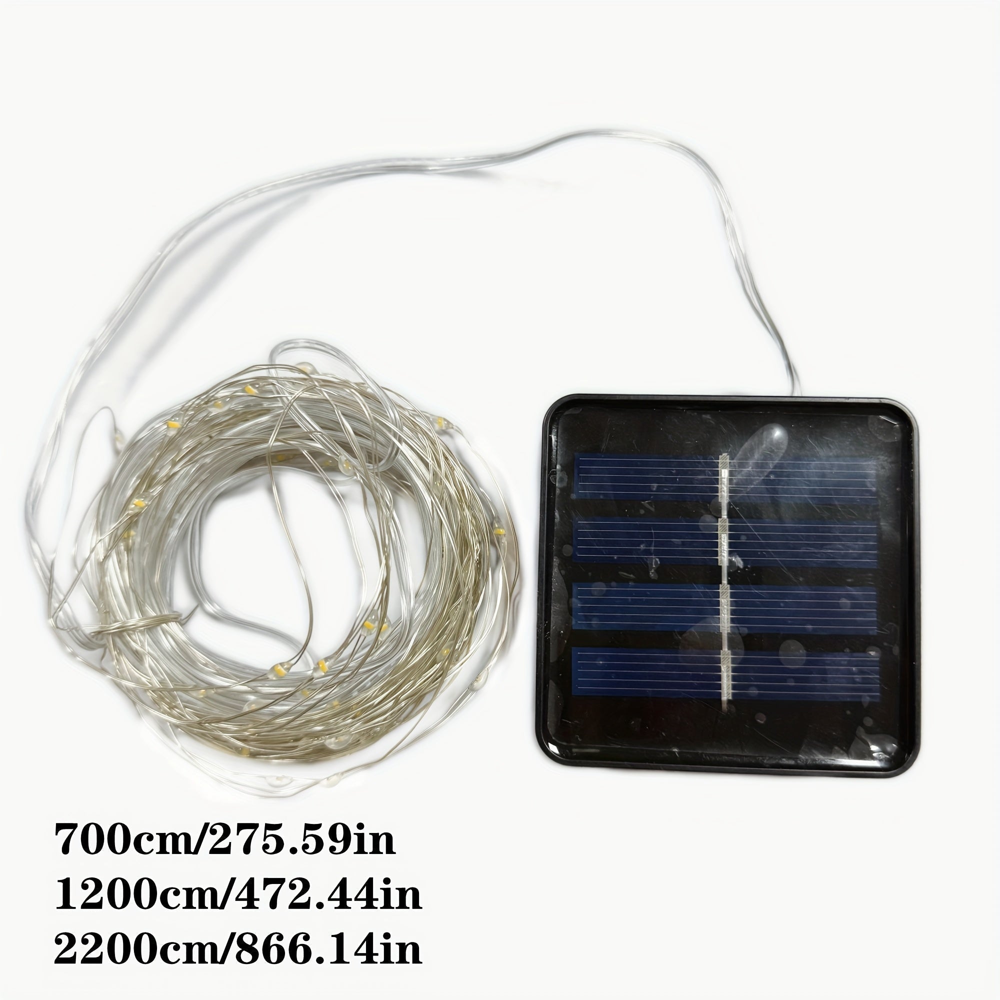 Luces de cadena LED solares - 8 modos, luces parpadeantes de alambre de cobre blanco/caliente/multicolor - Adecuadas para patio, jardín, Navidad, decoración de bodas - Longitud de 7,0 m a 32,0 m, luces de cadena para fiestas | Efecto de luz parpadeante