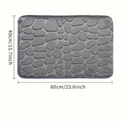 Tapete de baño de espuma de memoria extra suave, tapete antideslizante para baño, patrón de guijarros - Secado rápido, antideslizante, lavable en máquina - Decoración de baño perfecta con ducha