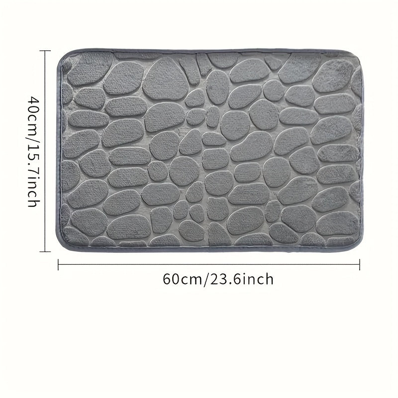1 pieza de alfombrilla de baño lavable con respaldo de PVC - Pile bajo, alfombrilla de baño rectangular de poliéster, altamente absorbente y de secado rápido, superficie texturizada para un mayor confort, ideal para uso en casa y hoteles, alfombrilla de
