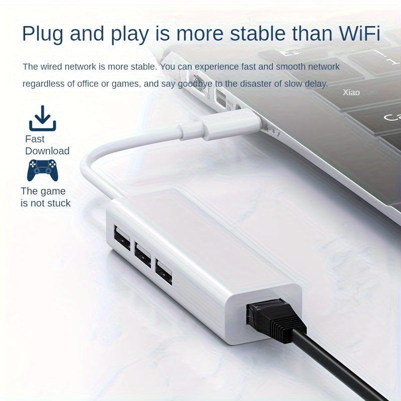 Adaptador de red Gigabit USB tipo C a RJ45, concentrador sin controlador de 100 Mbps, adaptador de cable de red USB C a Ethernet, adaptador de red USB-C a Gigabit