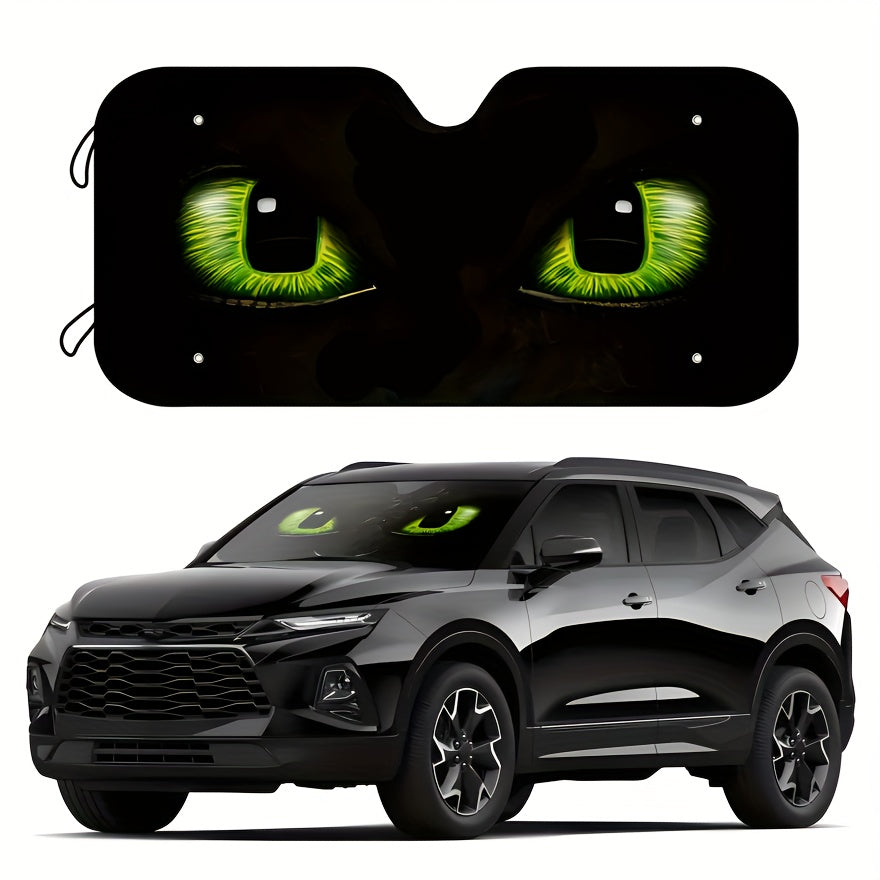 Parasol para Parabrisas de Coche Fit Green Eyes con 4 Ventosas Gratis - Protección UV, Mantiene Tu Vehículo Fresco