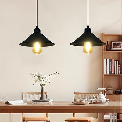 2 piezas de lámparas colgantes industriales retro E27 negras, base de metal esmerilado, diseño moderno para comedor, cocina, pasillo o dormitorio (focos no incluidos), decoración de pared para cocina