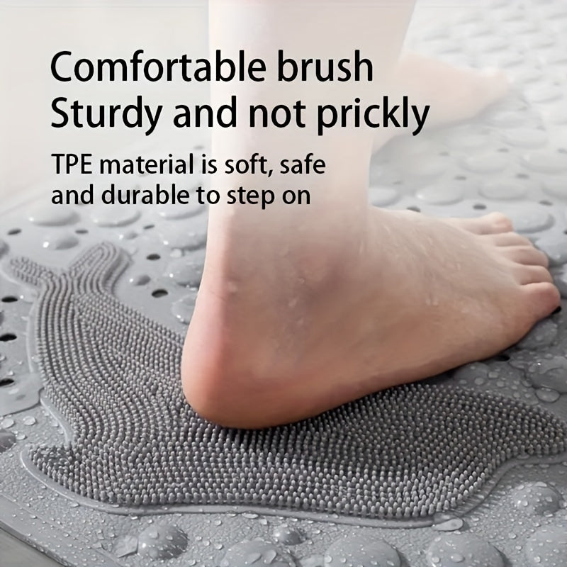 1pc Alfombra Antideslizante para Baño, Tapetes de Ducha con Ventosas, Alfombrilla Anti-Caída Lavable a Máquina con Agujeros de Drenaje, Alfombra de Masaje para Pies en la Ducha, Alfombra Doméstica para Suelo con Ventosas