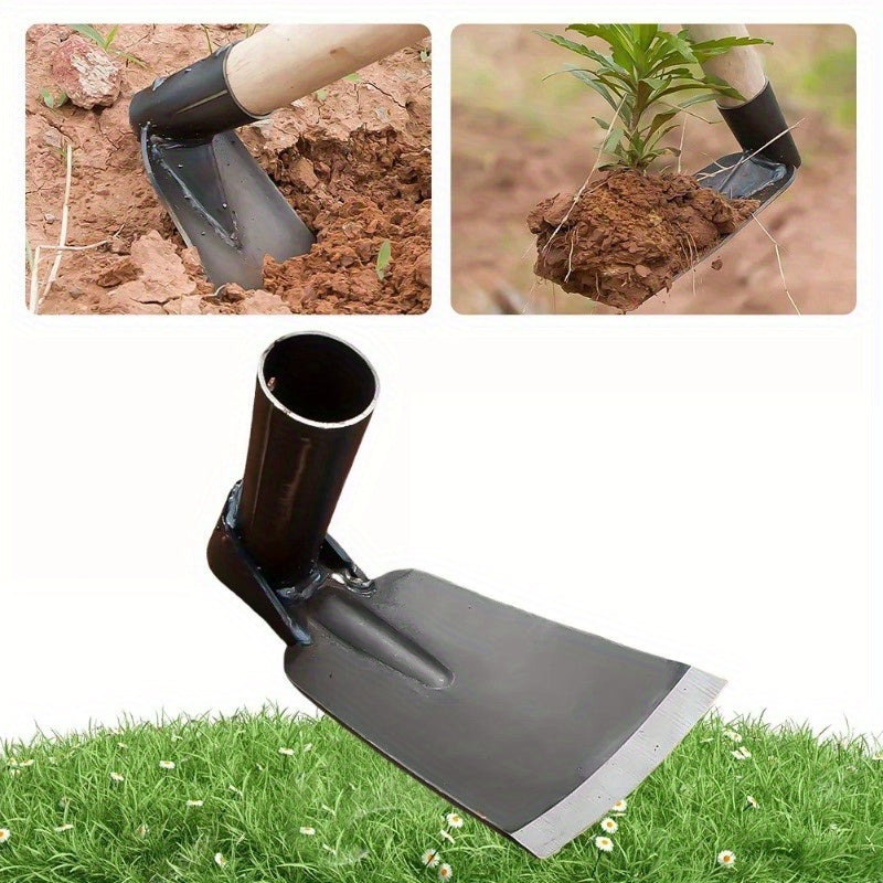 Pala de jardín de acero de manganeso de alta resistencia - Ideal para cavar suelo, desmalezar y plantar verduras y flores | Diseño robusto de cuchara de metal, dientes afilados para cavar de manera eficiente