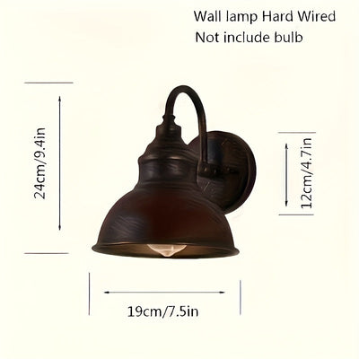 1 pieza, lámpara de pared industrial para granja, fijo en la pared, retro, base de bombilla E26/E27, acabado metálico pulido, ideal para dormitorio, pasillo, decoración de porche, no incluye bombilla, iluminación de pasillo | Lámpara de pared moderna | L