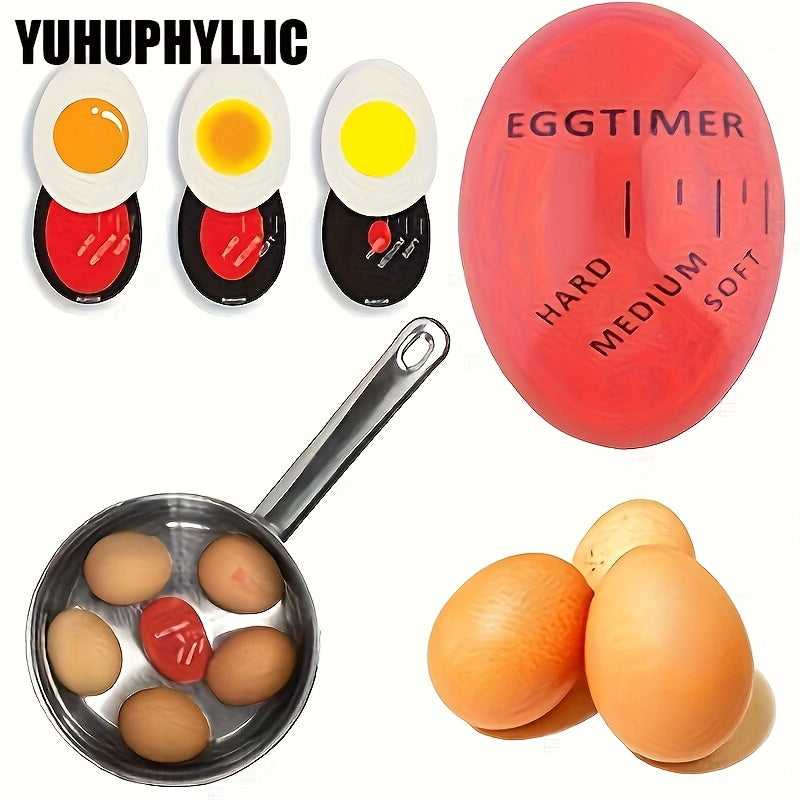 1pc Temporizador de color de huevo perfecto, cocinador de huevo duro, herramienta de cocina temporizador de huevo con cambio de color termocrómico reutilizable para cocinar huevos
