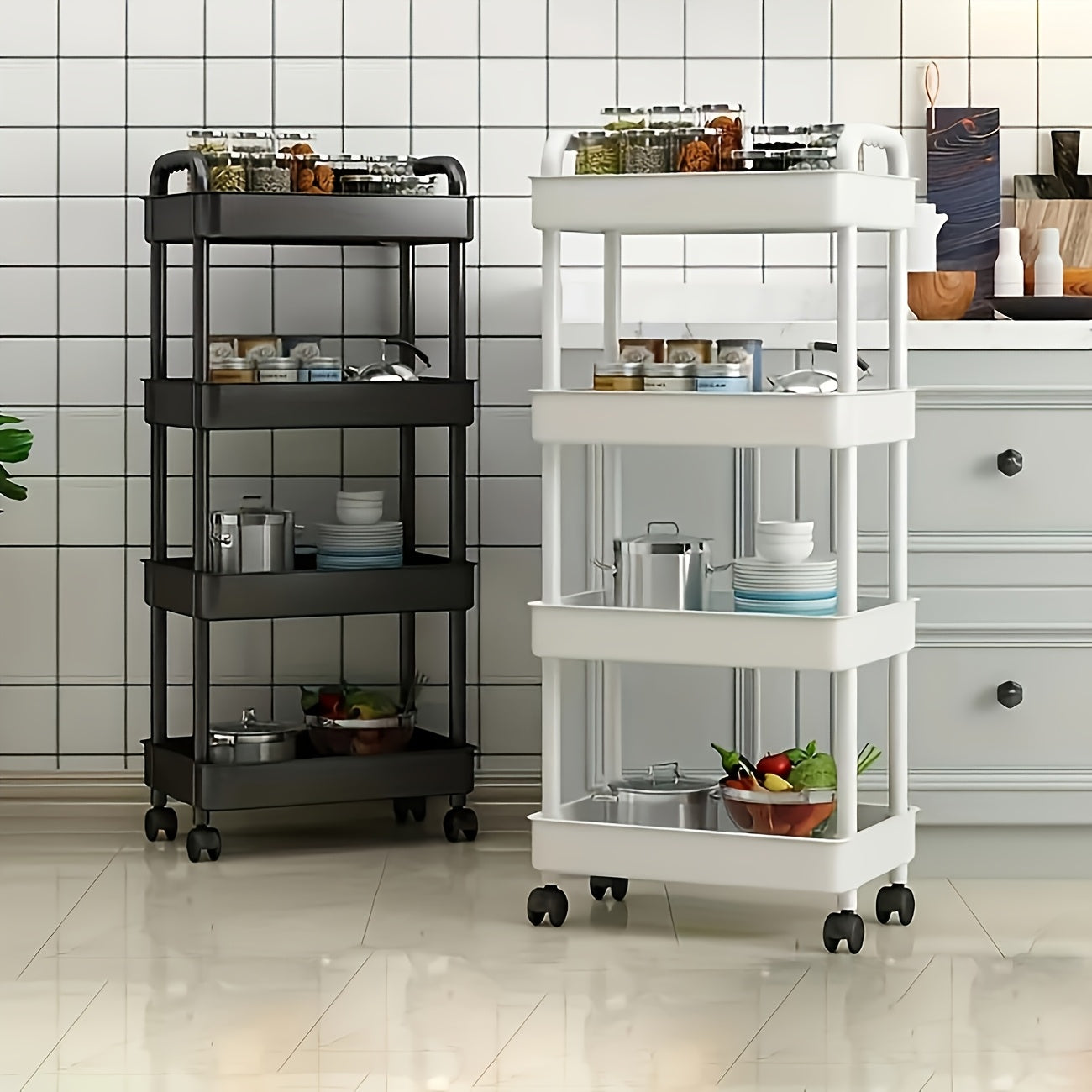 1pc Estante Multifuncional de 4 Niveles - Resistente, Ahorrador de Espacio, Ajustable para Dormitorio, Cocina y Camping al Aire Libre - Fácil Montaje, Diseño Compacto para Uso Todo el Año, Estantería Utilitaria