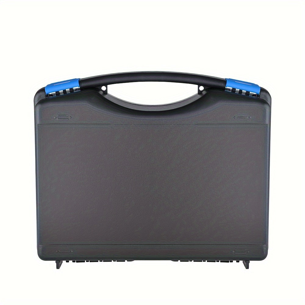 Estuche de Transporte Duro y Duradero Heikuding en Negro con Interior de Espuma Pluck, Mango Rojo y Etiqueta Adhesiva - Ideal para Teléfonos, GoPro, Cámaras, Micrófonos