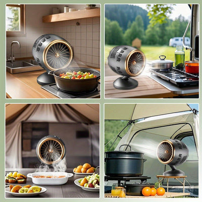 Ventilador de cocina portátil con 3 configuraciones de velocidad, desvanecedor de cocina de escritorio alimentado por USB con filtro de malla extraíble, ventilador de cocina mini para cocinar, barbacoa y olla de vapor, uso doméstico, diseño compacto para