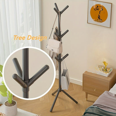 Perchero de Árbol Autónomo de Plástico Resistente - Diseño Multiusos para Ahorrar Espacio, Capacidad de 27.22 KG, Solución Moderna para Hogar y Oficina, Organizador de Sombreros, Bolsas, Toallas y Ropa, Estante Portátil para Armarios