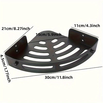 2 piezas de estante triangular de pared moderno sin perforaciones --- Material ABS duradero, estante de almacenamiento para baño y aseo, lavabo sin perforaciones para el hogar, inodoro, baño, estante de esquina de almacenamiento de cocina