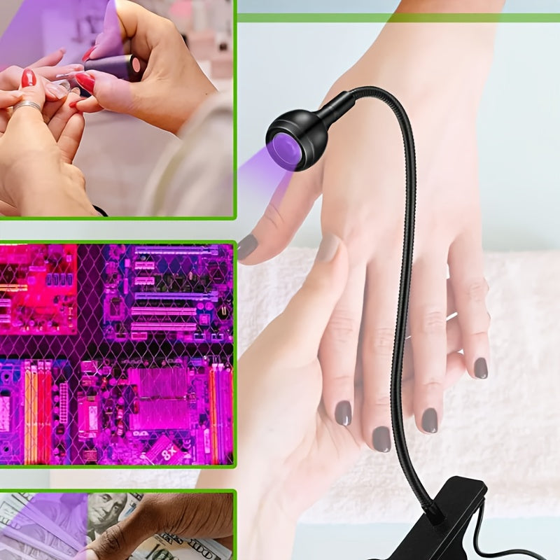 Secadora de uñas LED UV con tubo flexible de metal, base ajustable para manicura y pedicura sin manos, iluminación multicolor, ideal para uso en casa, regalo perfecto para cumpleaños y ocasiones especiales, accesorios para uñas