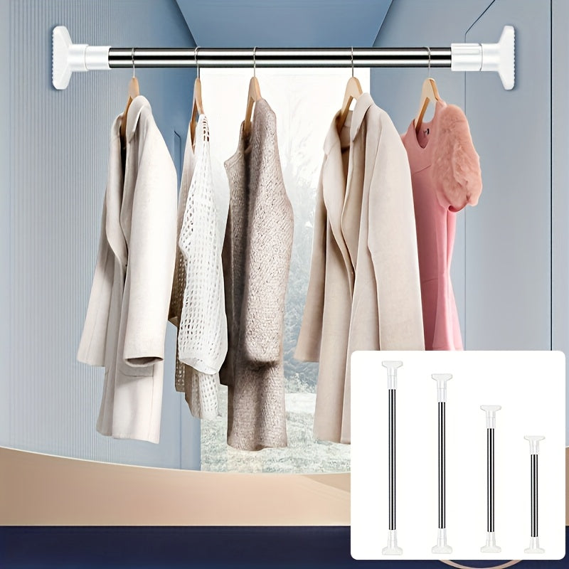 Barra telescópica multifuncional para cortinas de ducha, puertas y armarios - Fácil instalación, marco metálico, accesorio duradero para RV y baño, ideal para estantes, contenedores y almacenamiento, barra para cortinas de ducha, organizador versátil, di