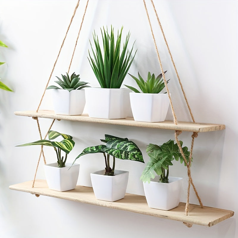 Paquete de 6 Plantas Artificiales en Macetas de Plástico, Tamaños de Suculentas, Decoración para Estante de Libros de Sala de Estar y Oficina, Todas las Estaciones, Sin Necesidad de Energía, Sin Batería