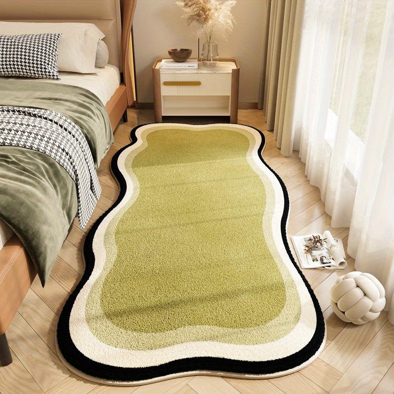 Alfombra de felpa imitación cachemira de 10 mm de grosor - Diseño irregular en tira larga, suave y esponjosa para dormitorio, pasillo y vestidor, múltiples colores, solo lavado a mano, decoración moderna para el hogar, tapetes para habitación
