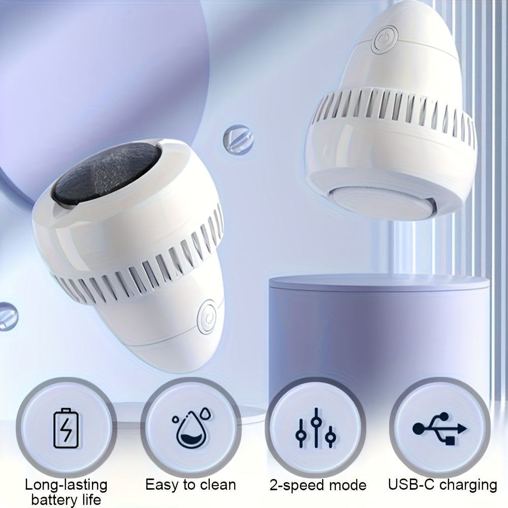 Amoladora Eléctrica para Pies con 2 Piedras de Pulir y 2 Velocidades - Recargable USB, Diseño Compacto para Uso en Casa, Regalo Ideal para el Día del Padre, Navidad o Año Nuevo