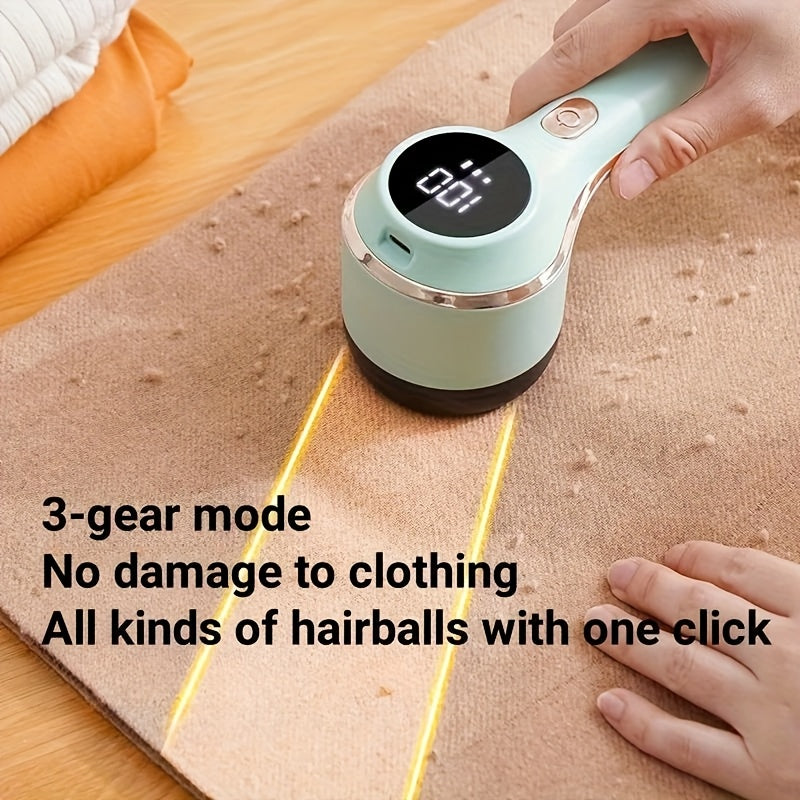 1 Juego, Afeitadora de Tela Eléctrica, Quitapelusas con Carga USB, Eliminador de Bolitas con Pantalla LED, Recortador Portátil para Ropa, Ropa de Cama, Muebles y Alfombras - Herramienta de Limpieza para Sofás