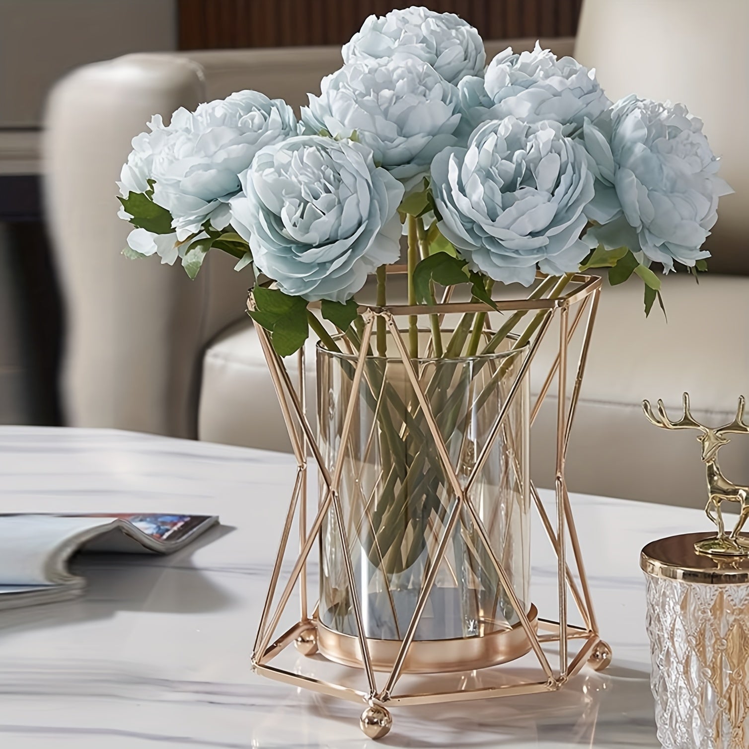 Jarrón de lujo minimalista estilo nórdico para flores frescas, ideal para cultivo en agua y decoración con flores artificiales, perfecto para realzar la decoración de salas y mesas de comedor en uso diario