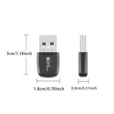 Adaptador sin varillas WiFi6 USB de 286Mbps, adaptador LAN sin varillas para portátil y escritorio, 2.4Hz, compatible con protocolo 802.11ax, penetración fuerte en 2.4GHz, transmisión más lejana, mejor cobertura, rendimiento óptimo en paredes, solo compa