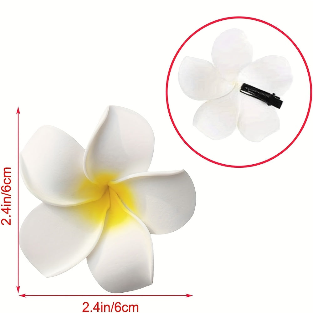 32 piezas de Flores Artificiales para Exteriores - Pétalos de Frangipaní Hawaiano en Colores Mixtos para Decoración de Bodas DIY, Coronas Nupciales y Arreglos Florales Festivos (Halloween, Navidad, Día de la Madre) - Plástico Duradero, Sin Mantenimiento,