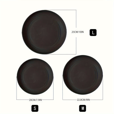 6 piezas de platos redondos de PP, patrón rayado, tema de vacaciones, seguro para lavavajillas, para hogar, picnic, camping, fiesta, RV, cocina y dormitorio