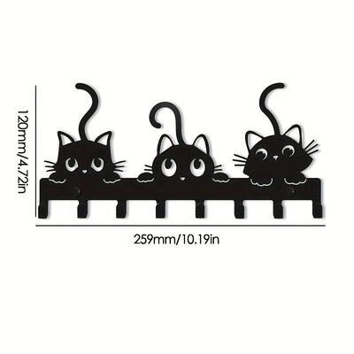 Gancho Para Llaves De Gato De Hierro, Soporte Para Llaves De Pared De Metal De Moda, Organizador De Almacenamiento De Fácil Instalación Para El Hogar, La Sala De Estar Y El Dormitorio, Regalo Ideal Para El Estreno De Una Casa