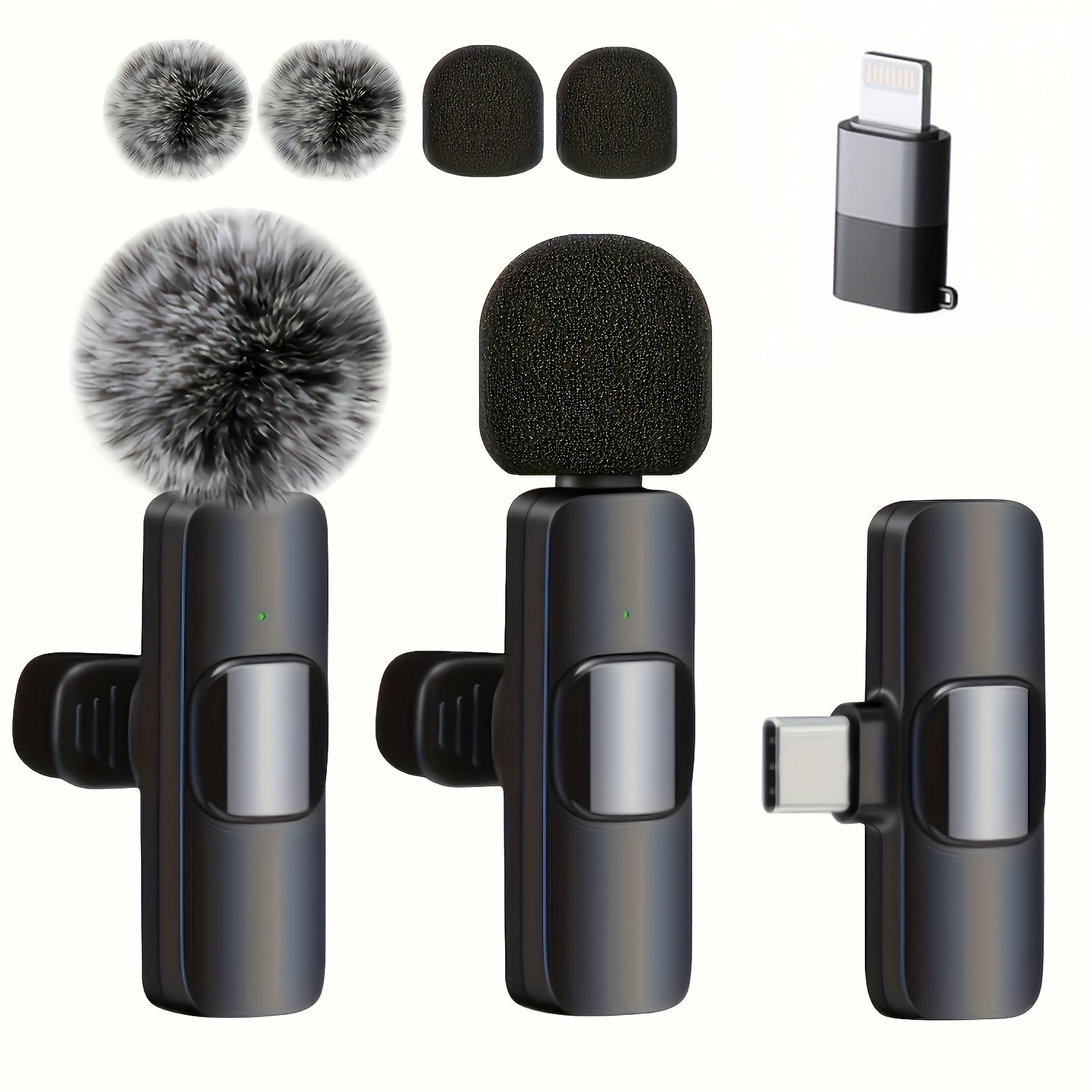 Microfono Lavalier sin varillas, Microfono Profesional para Grabación sin Cables para iPhone, IPhone15, Android, iPad - Paquete de 2 Micrófonos Lavalier para Entrevistas y Podcasts -