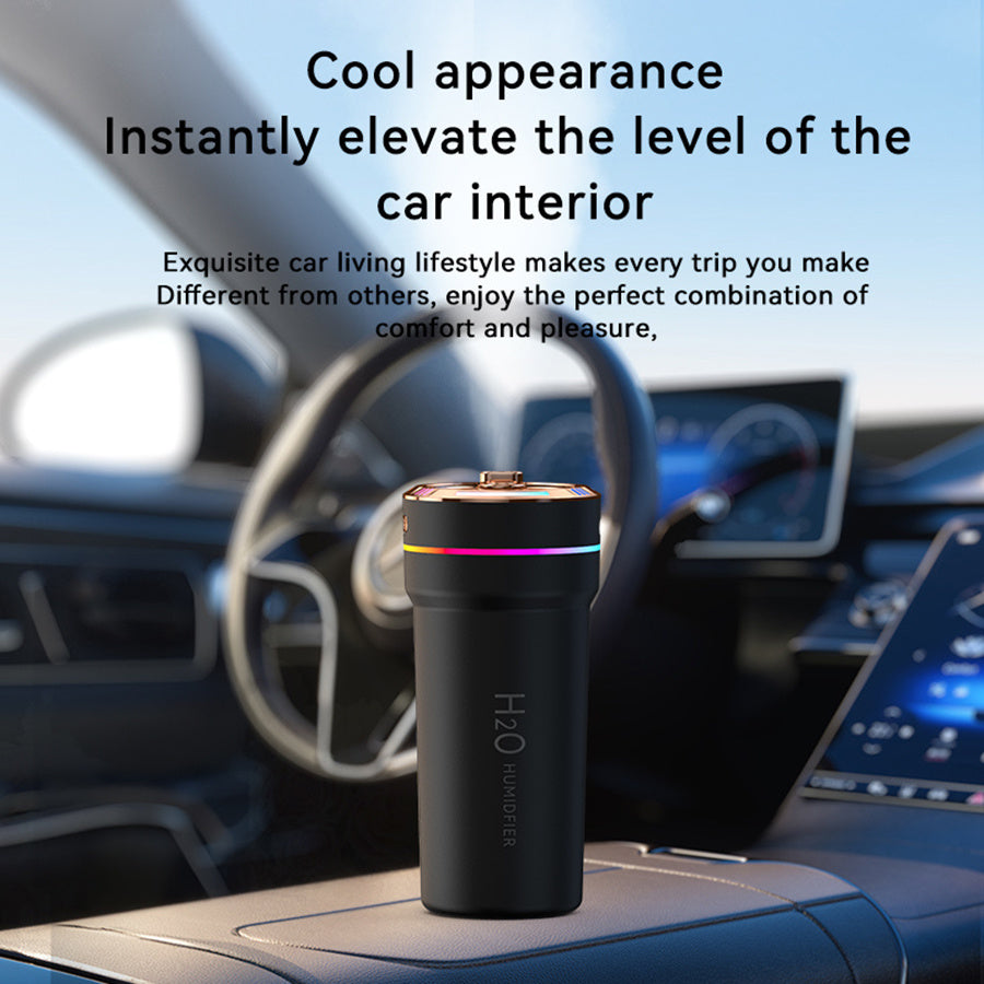 2025 Nuevo Humidificador de Aire con Alimentación USB, con Adición de Aceites Esenciales, Diffusor de Aromaterapia, con Proyección de Cielo Estrellado de Doble Color, Luz Atmosférica, Arranque/Parada Inteligente, Adecuado para Humidificación en Hogar, Of
