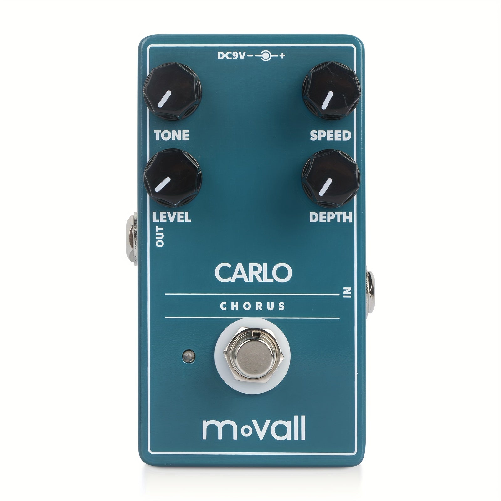 MOVALL MP112 Carlo Chorus Pedal de Efectos para Guitarra Analógica - Aleación de Aluminio, Diseño Azul y Blanco, Control de Manivela, No Requiere Batería, Ideal para Actuaciones en Vivo y Sesiones de Grabación, Accesorio para Actuaciones en Vivo | Pedal